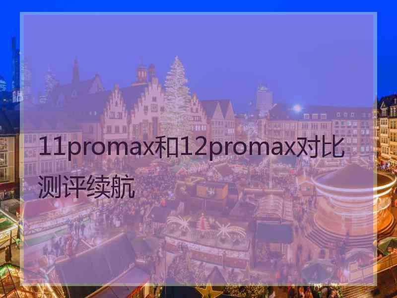 11promax和12promax对比测评续航