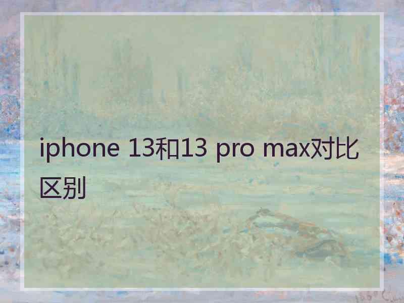 iphone 13和13 pro max对比区别