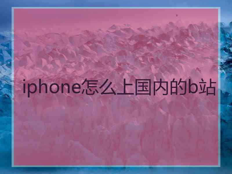 iphone怎么上国内的b站