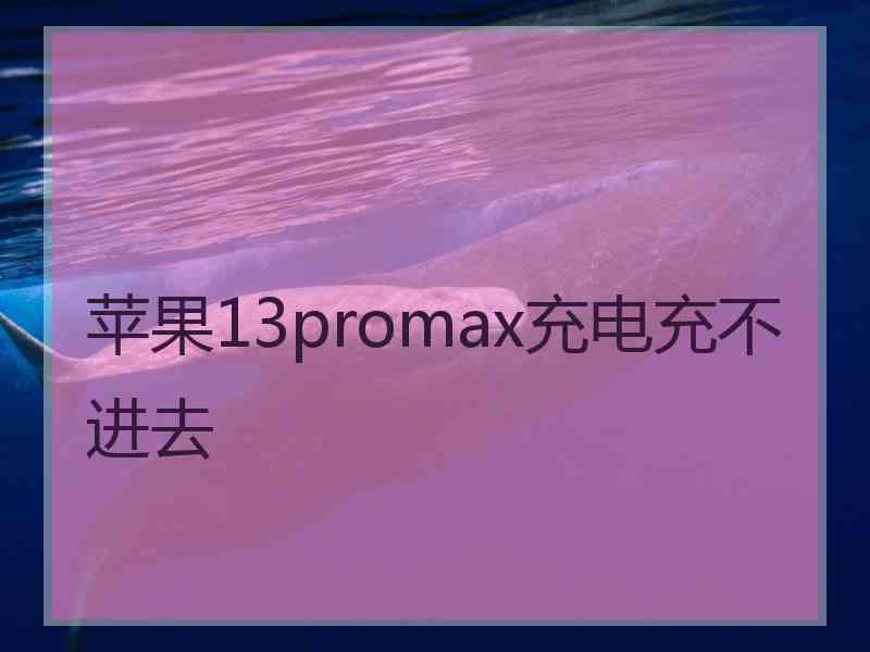 苹果13promax充电充不进去