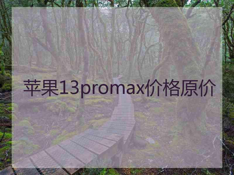 苹果13promax价格原价