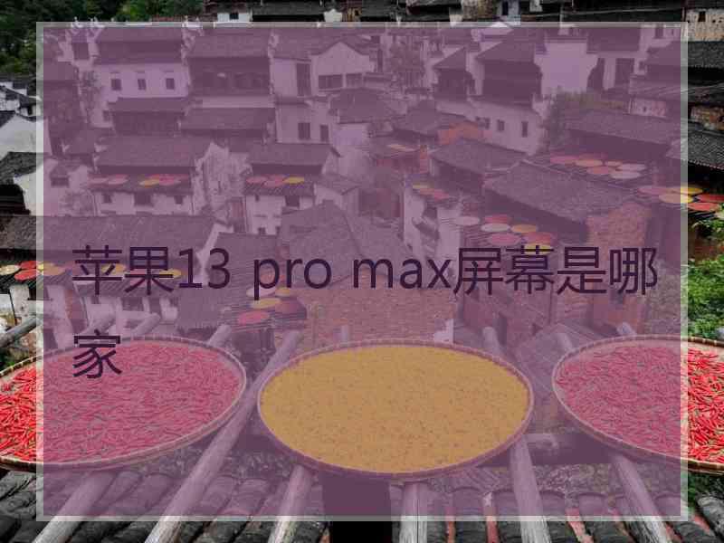 苹果13 pro max屏幕是哪家