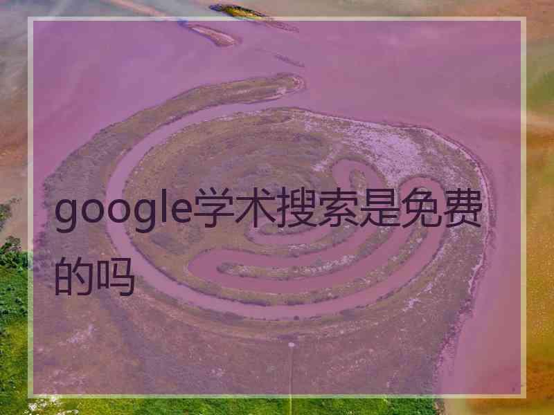 google学术搜索是免费的吗