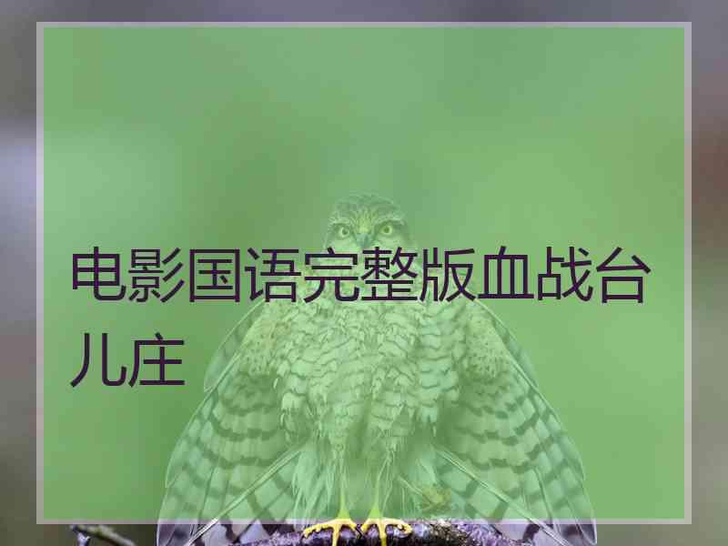 电影国语完整版血战台儿庄