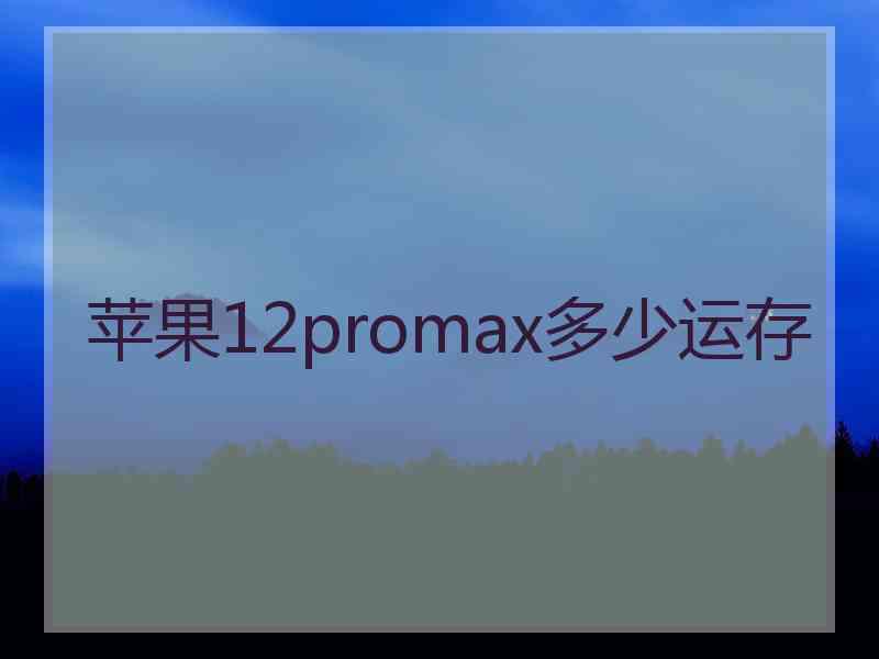 苹果12promax多少运存