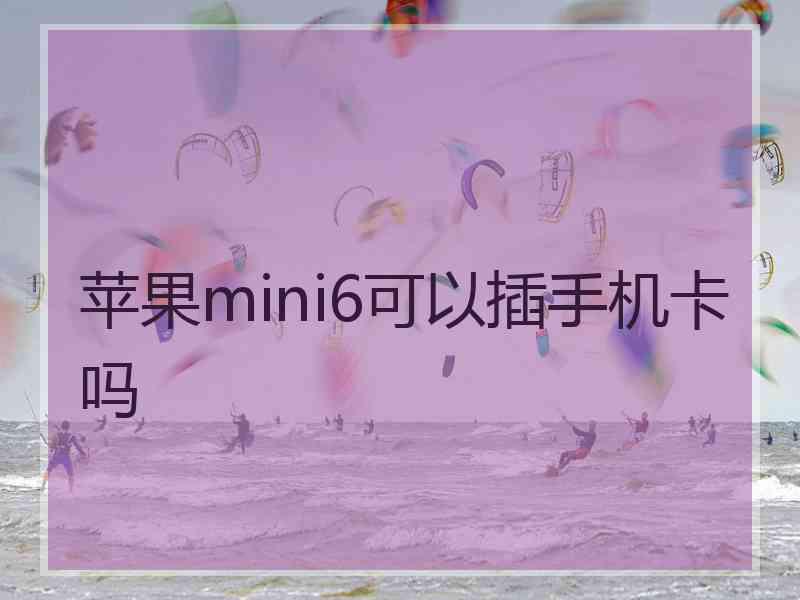 苹果mini6可以插手机卡吗