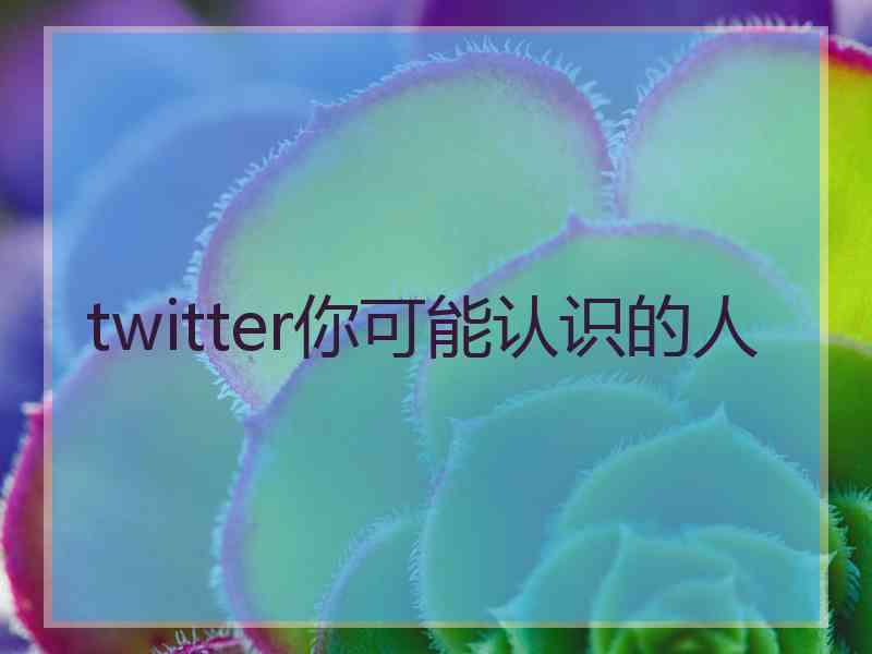 twitter你可能认识的人