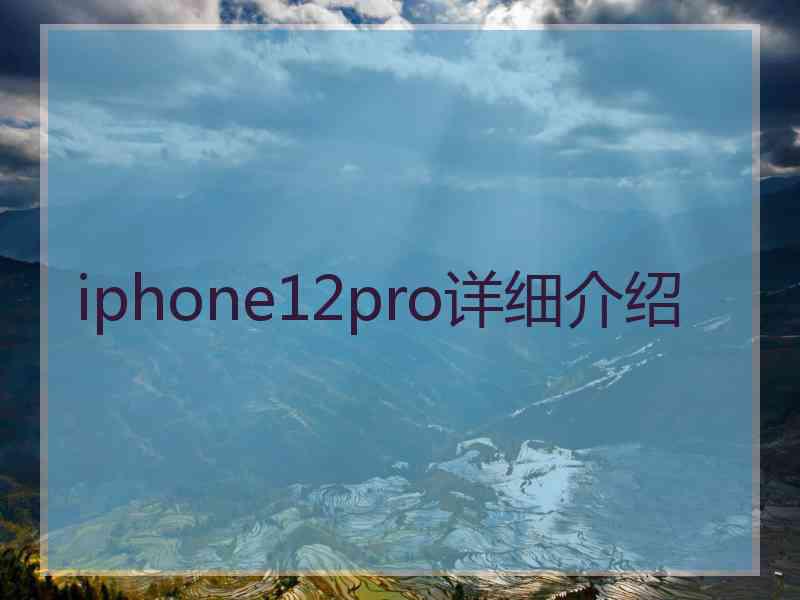 iphone12pro详细介绍