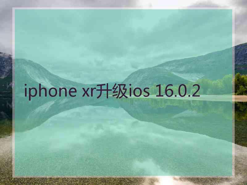 iphone xr升级ios 16.0.2