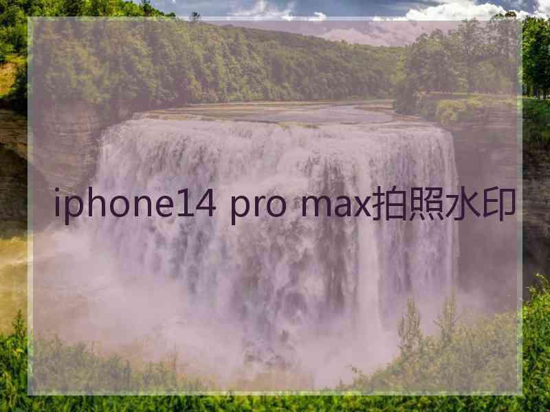 iphone14 pro max拍照水印