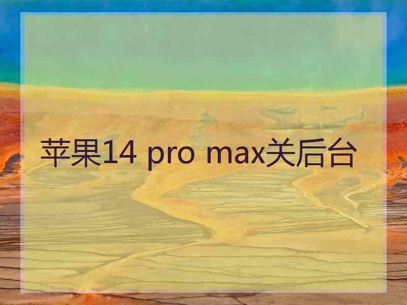 苹果14 pro max关后台