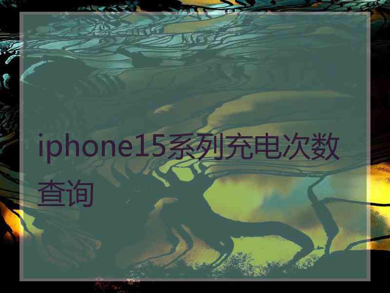 iphone15系列充电次数查询