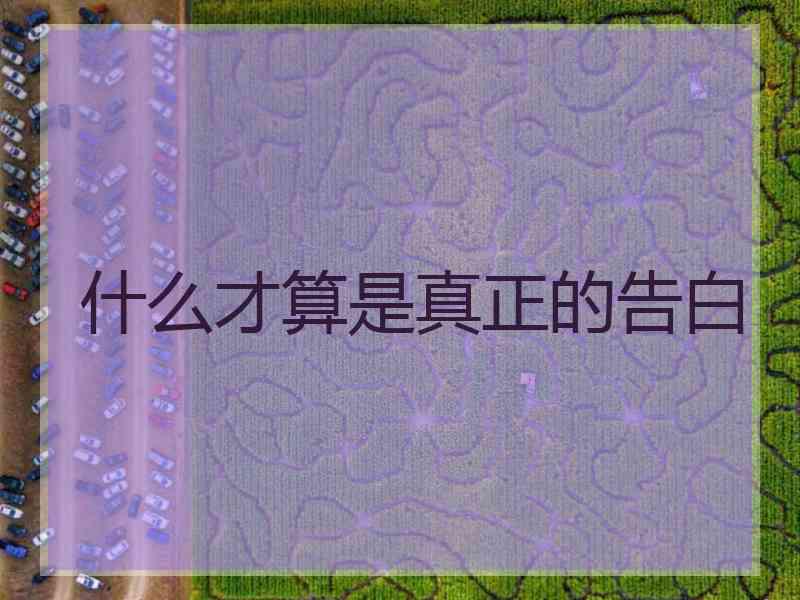 什么才算是真正的告白