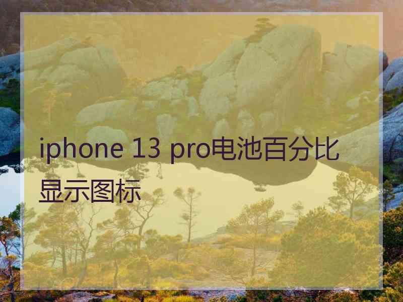 iphone 13 pro电池百分比显示图标