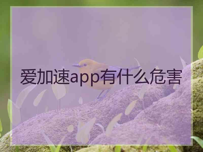 爱加速app有什么危害