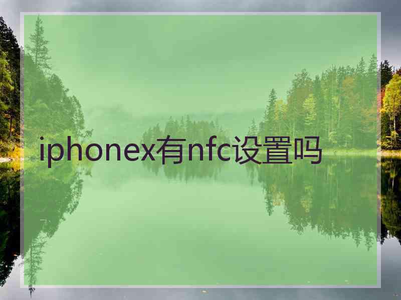 iphonex有nfc设置吗