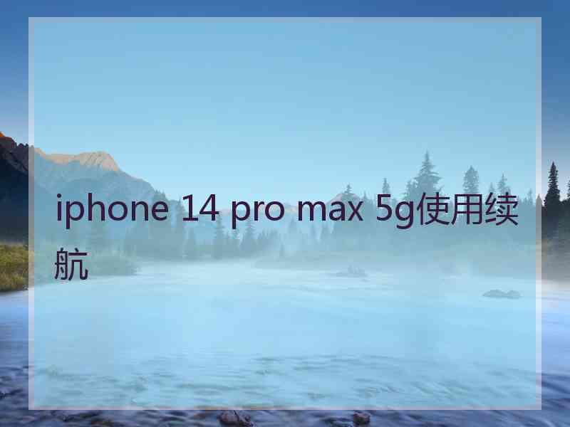 iphone 14 pro max 5g使用续航