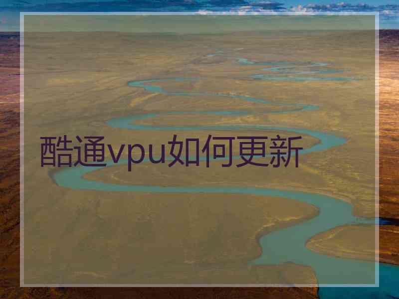 酷通vpu如何更新