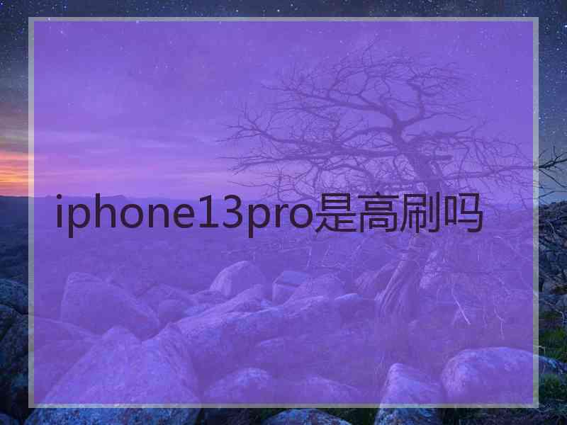 iphone13pro是高刷吗