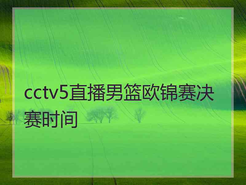 cctv5直播男篮欧锦赛决赛时间