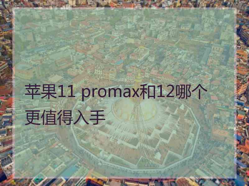 苹果11 promax和12哪个更值得入手