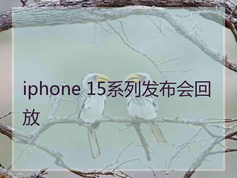 iphone 15系列发布会回放