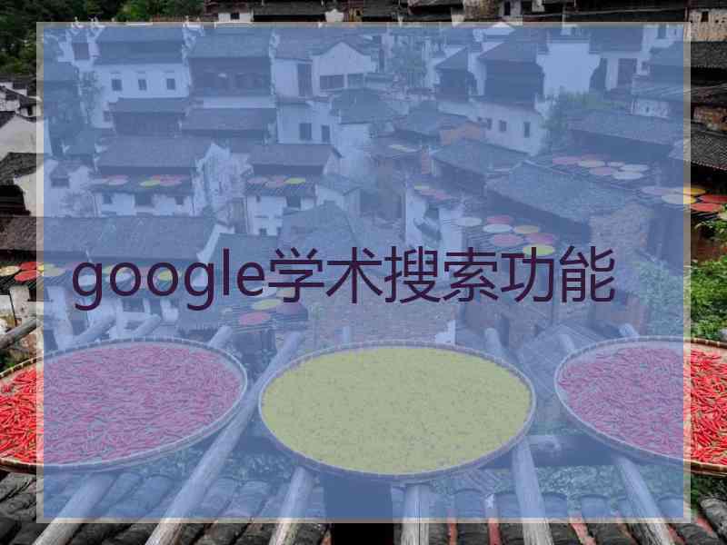 google学术搜索功能