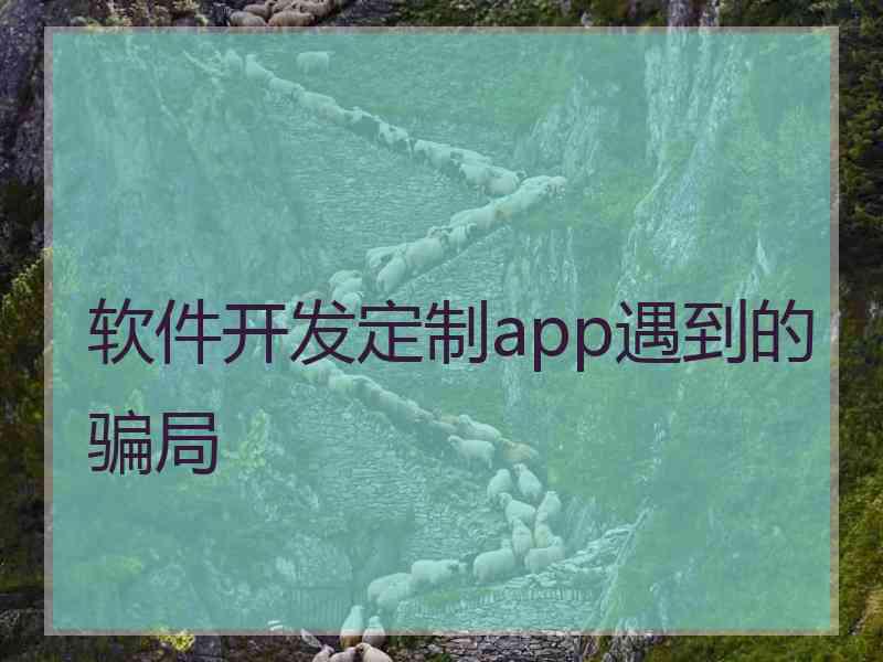 软件开发定制app遇到的骗局