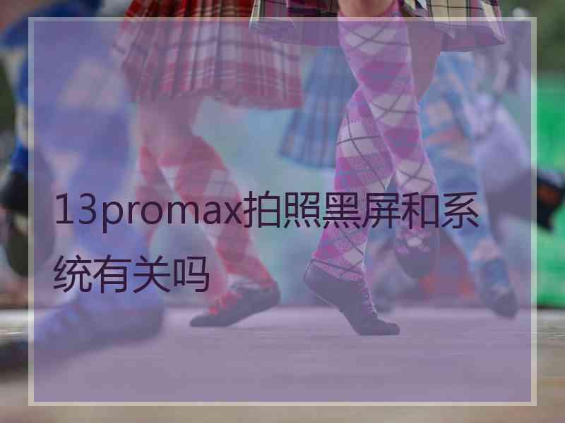 13promax拍照黑屏和系统有关吗