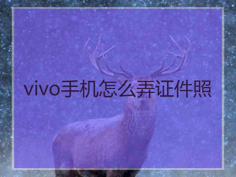 vivo手机怎么弄证件照