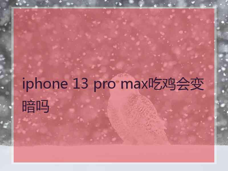 iphone 13 pro max吃鸡会变暗吗