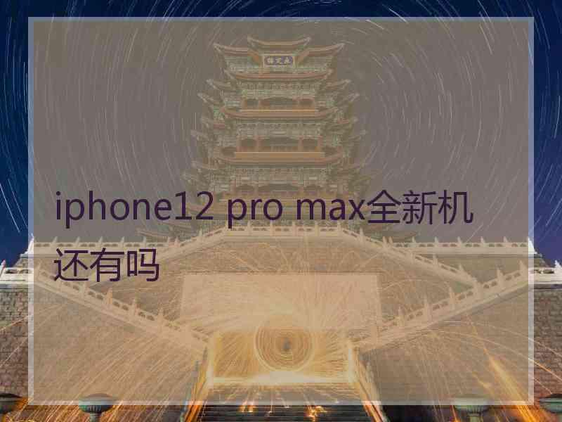 iphone12 pro max全新机还有吗