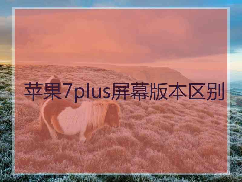 苹果7plus屏幕版本区别