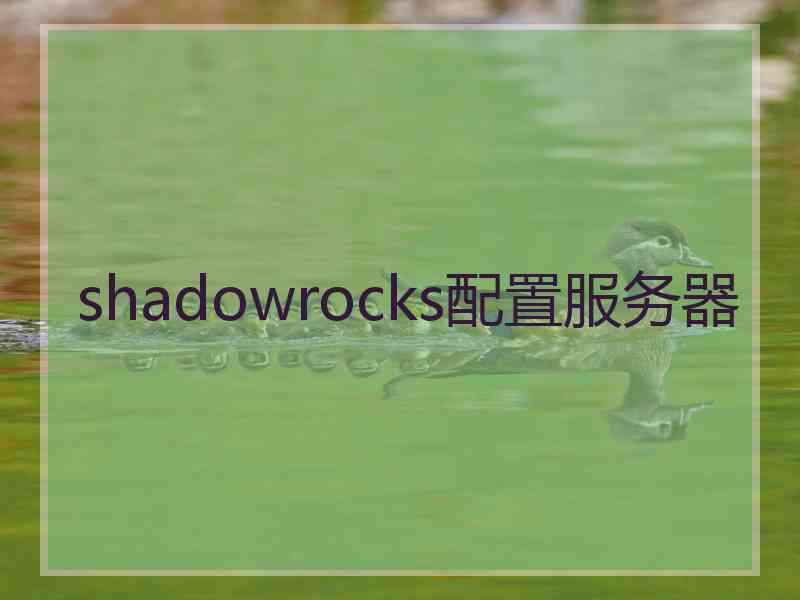 shadowrocks配置服务器