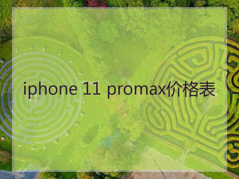 iphone 11 promax价格表