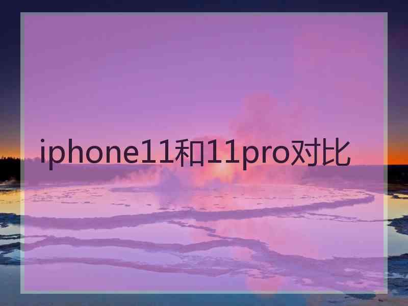 iphone11和11pro对比