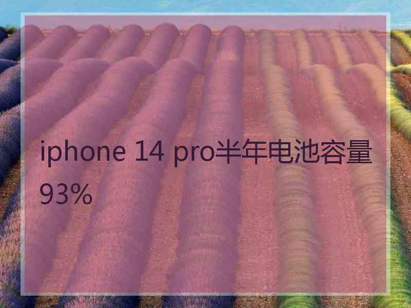 iphone 14 pro半年电池容量93%