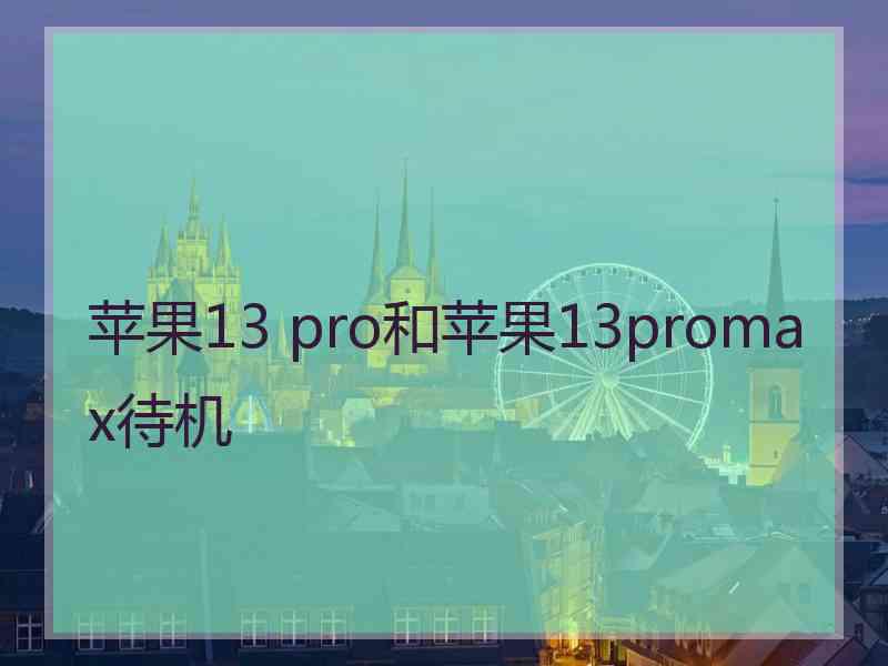 苹果13 pro和苹果13promax待机