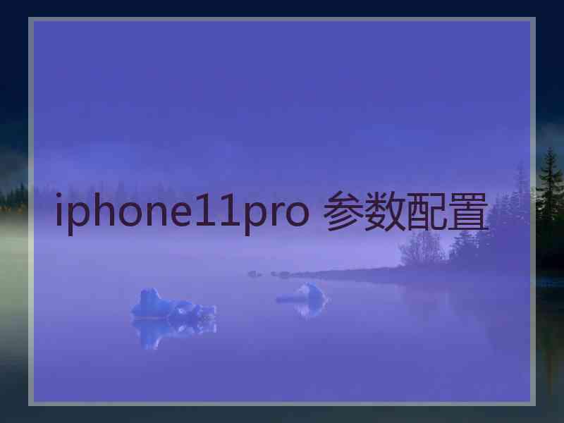 iphone11pro 参数配置