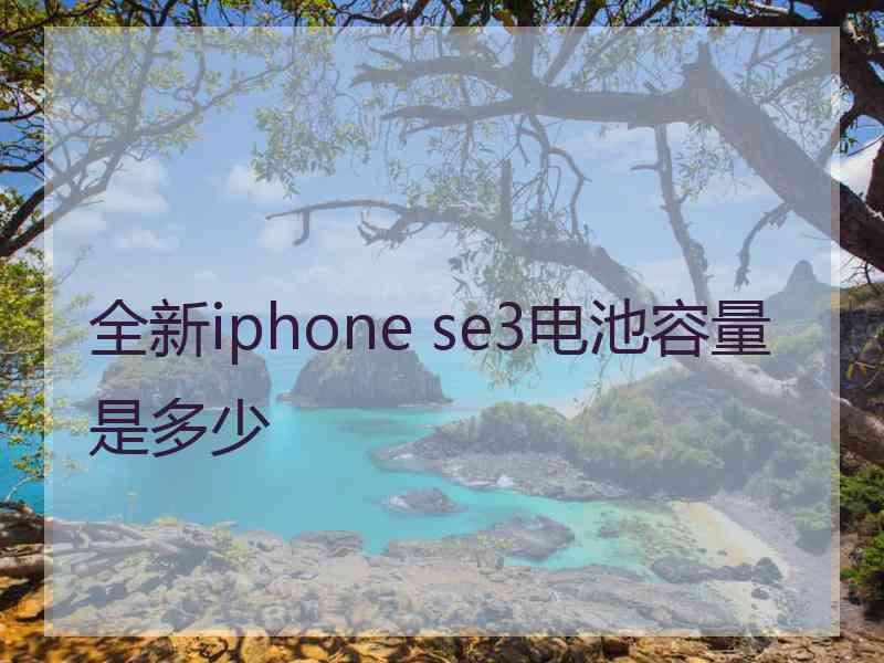 全新iphone se3电池容量是多少