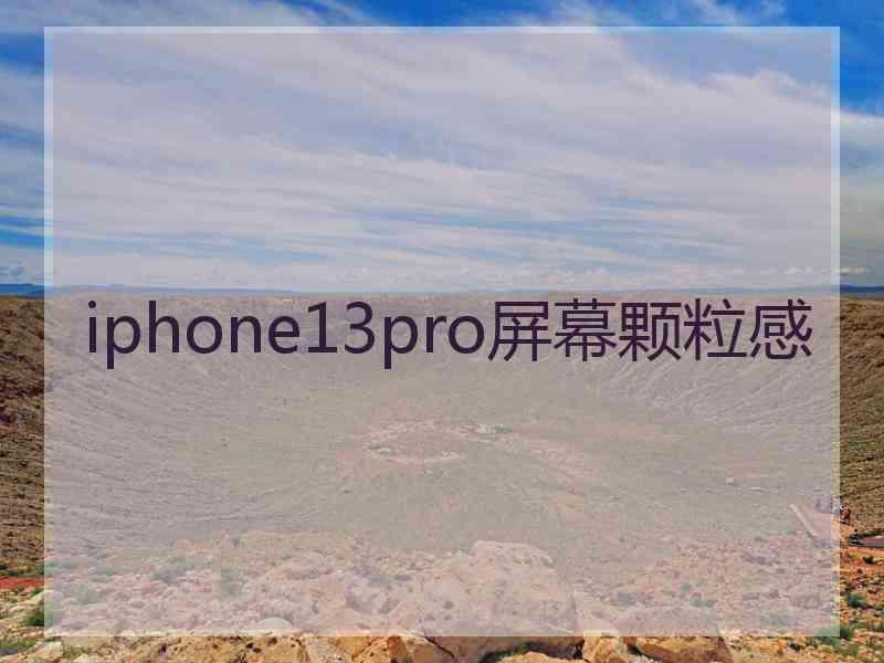 iphone13pro屏幕颗粒感