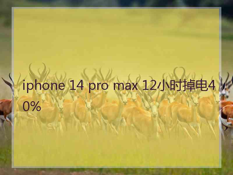 iphone 14 pro max 12小时掉电40%