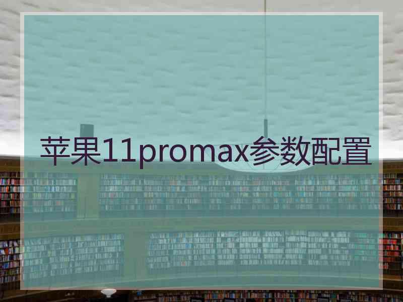 苹果11promax参数配置