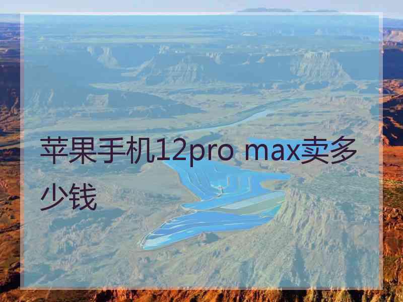 苹果手机12pro max卖多少钱