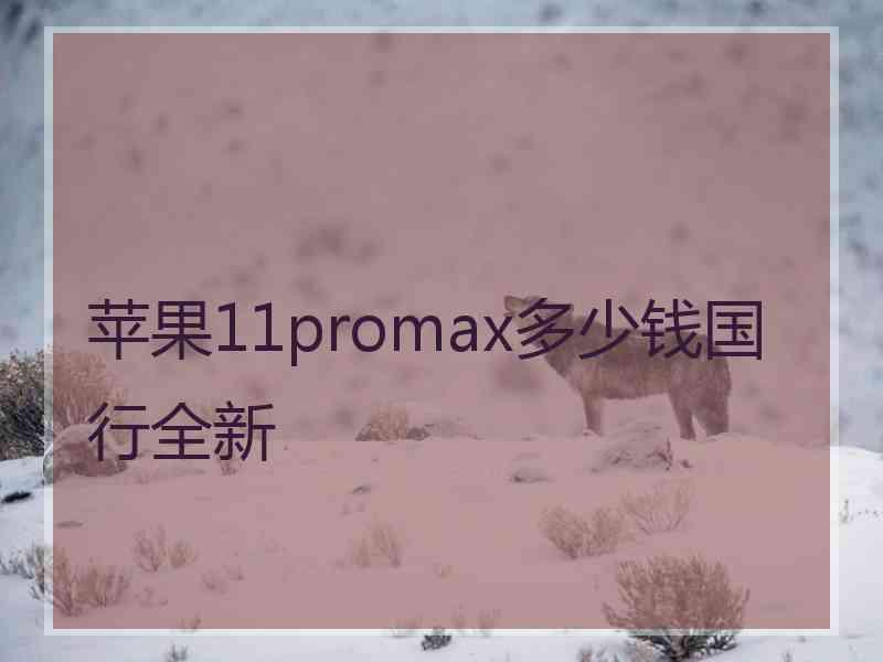 苹果11promax多少钱国行全新