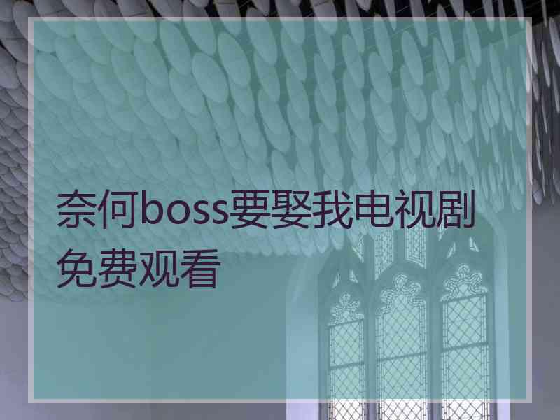 奈何boss要娶我电视剧免费观看