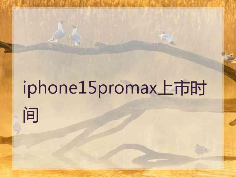 iphone15promax上市时间