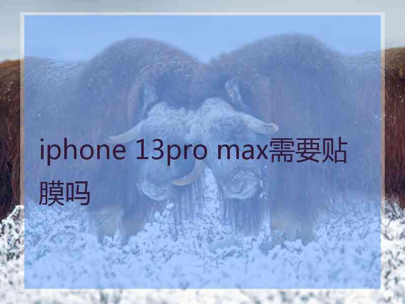 iphone 13pro max需要贴膜吗