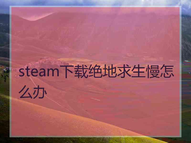 steam下载绝地求生慢怎么办