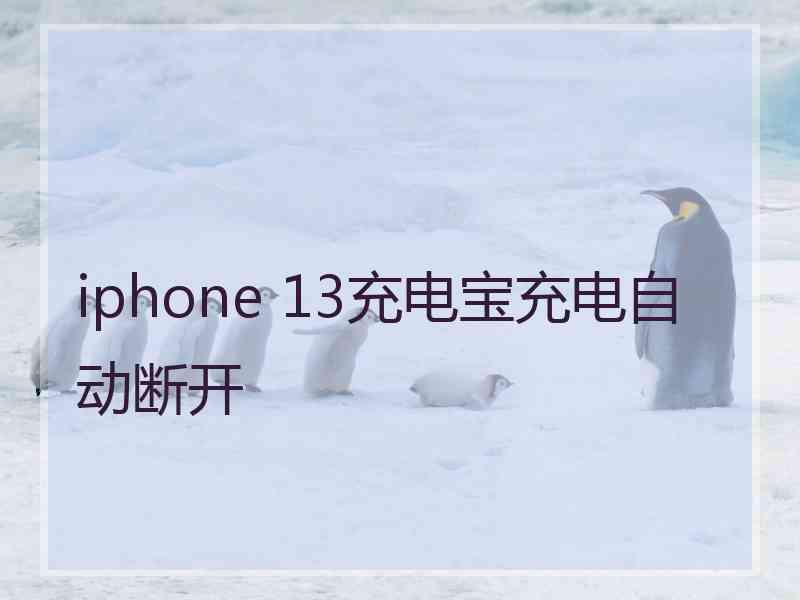 iphone 13充电宝充电自动断开